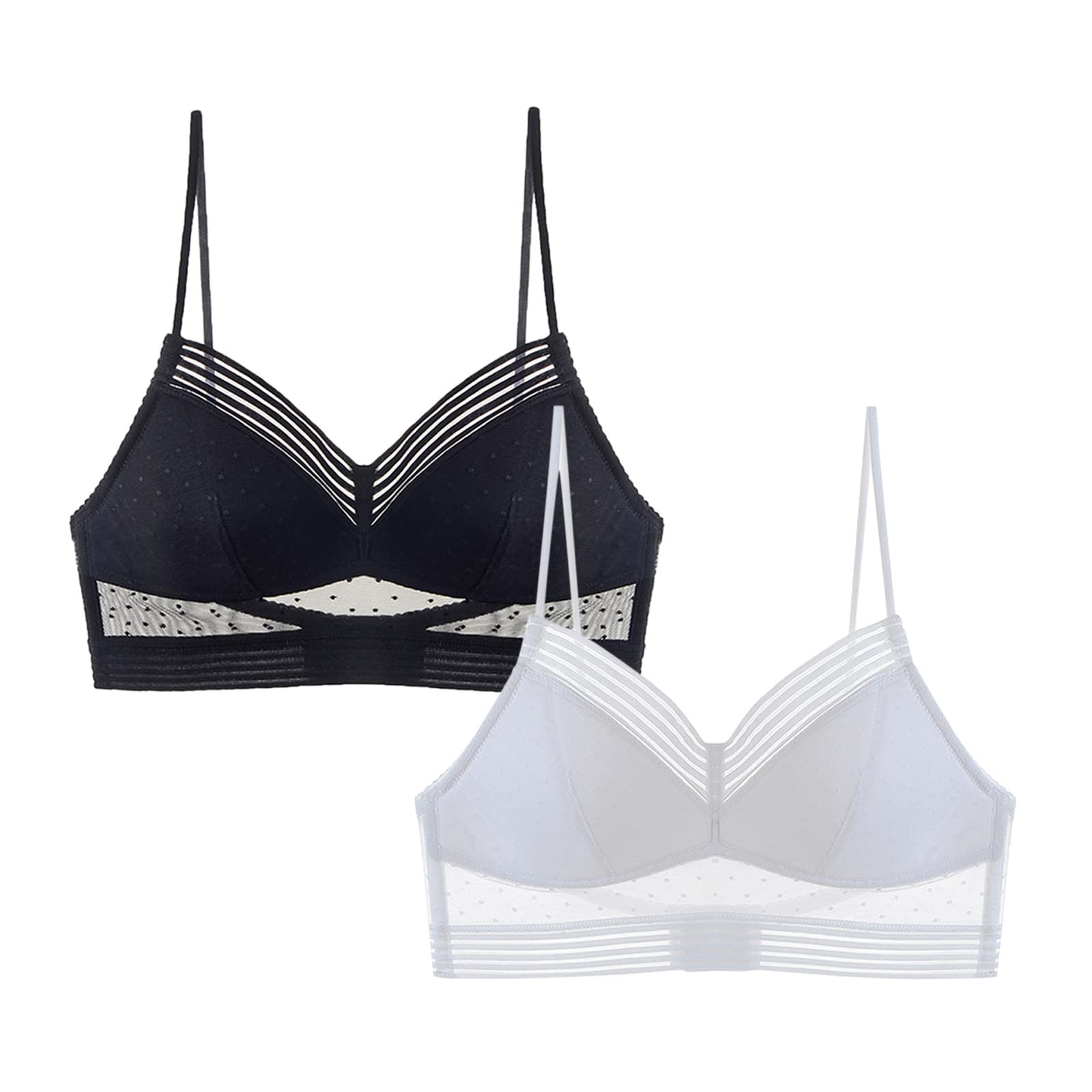 2-Pack Women's No Steel Ring French Underwear - Sexy Open Back U-Shaped Bra, Ultra Thin Bralette for Summer - Perfect for Casual Wear, Date Nights & Layering Under Tops