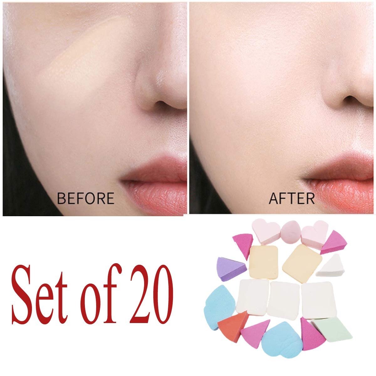 Premium Beauty Sponge Set - Latex-Free Multipurpose Makeup Blender for Flawless Application (20-Pack)
