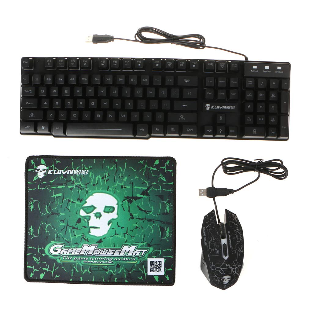 CUCUDAI RGB LED Gaming Keyboard, Mouse & Mouse Pad Set with USB Charging - Perfect for PC Gaming, Streaming & Esports Enthusiasts