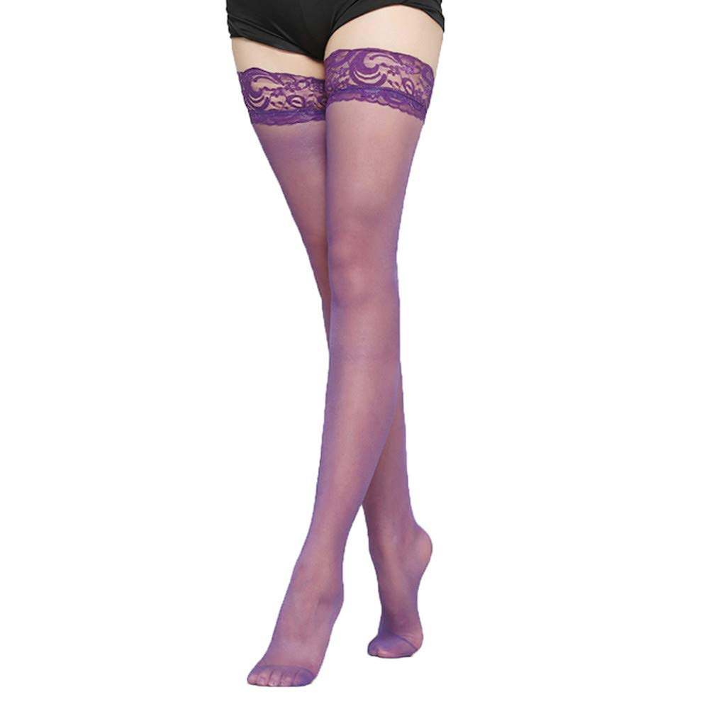 **Sexy Women's Lace Top Thigh High Stockings – Sheer Over The Knee Socks for Nightclubs, Parties & Date Nights**