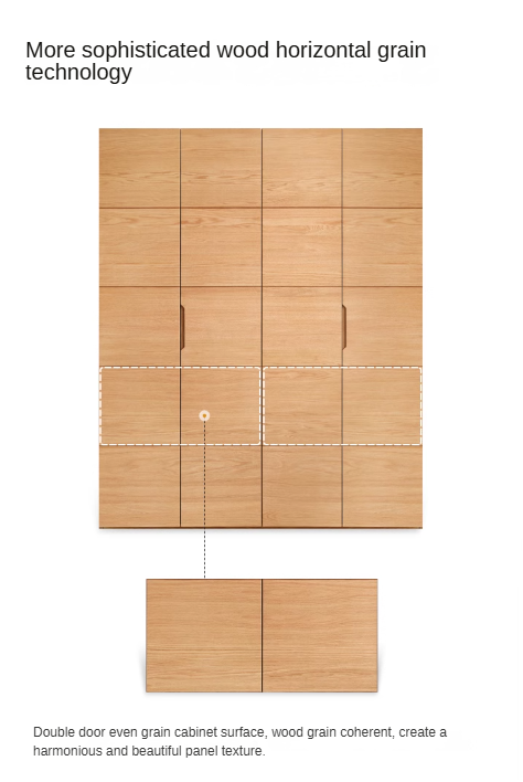 Solid Oak Wood Wardrobe with High Doors - Spacious Storage for Bedroom, Closet & Home Organization