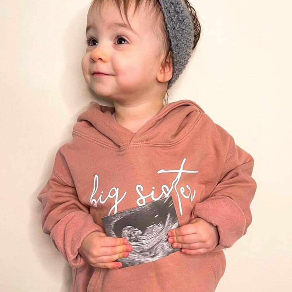 Big Sister Script Hoodie - Soft & Cozy Pullover Sweatshirt for Women - Perfect for Casual Wear, Lounge & Everyday Outfits