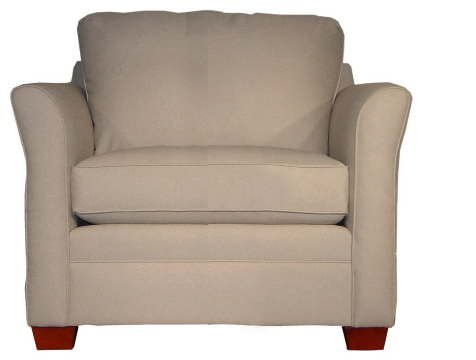 Christy Condo Chair - Modern Accent Chair for Living Room, Bedroom & Office - Stylish Upholstered Lounge Chair with Wooden Legs - Perfect for Small Spaces, Apartments & Condos