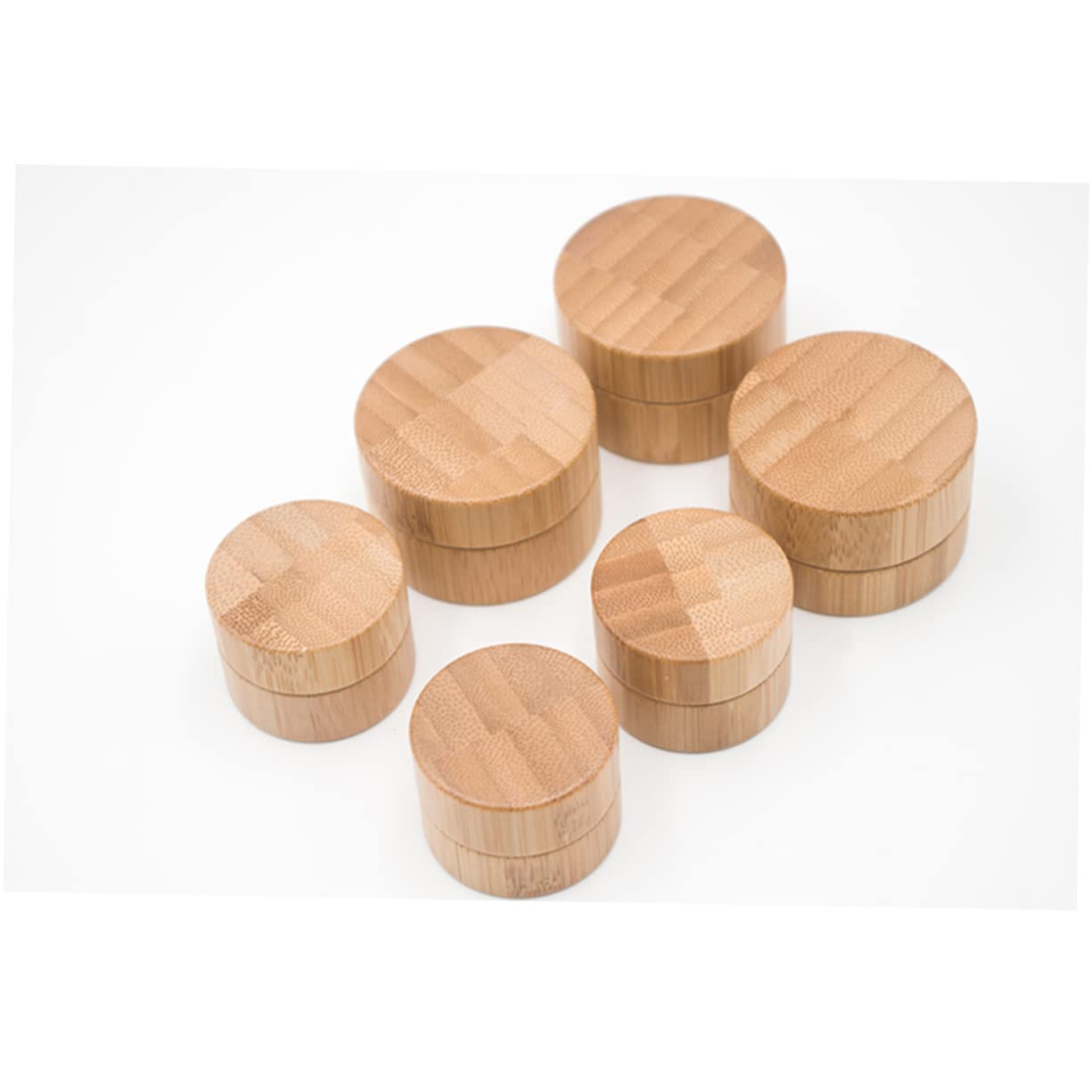 Minkissy 1pc Refillable Wooden Makeup Powder Case with Glass Container & Puff - Empty Cosmetic Jar for Cream, Loose Powder, Terrarium - Compact Travel-Friendly Design for Home & On-the-Go Use