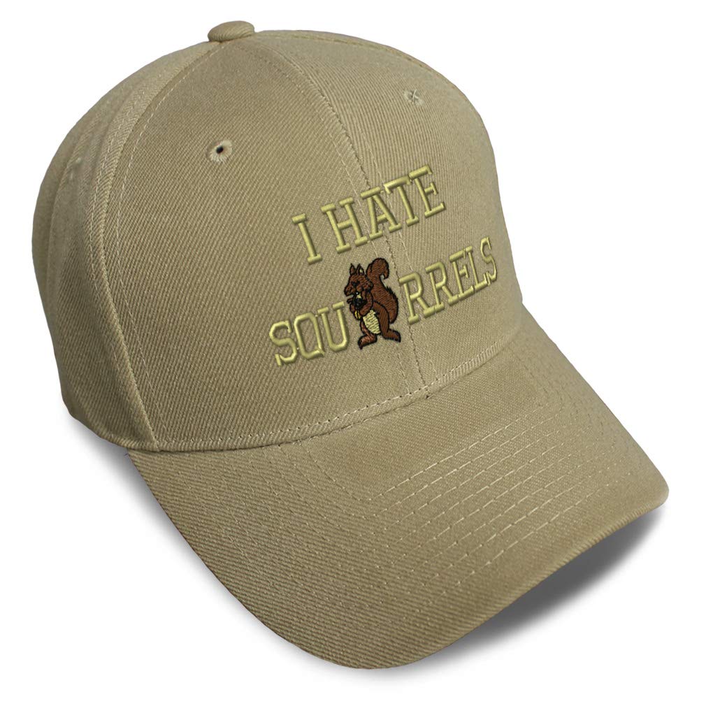 Speedy Pros Baseball Cap - Funny 'I Hate Squirrels' Embroidered Dad Hat for Men & Women with Adjustable Strap - Perfect for Outdoor Activities, Sports & Casual Wear