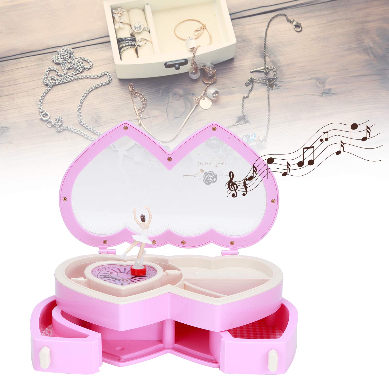 Dancing Girl Music Box - Pink Mechanical Jewelry Box with Melody | Perfect Birthday Gift for Girls, Women | Home Decor, Party Favors, Collectibles (YL2033)