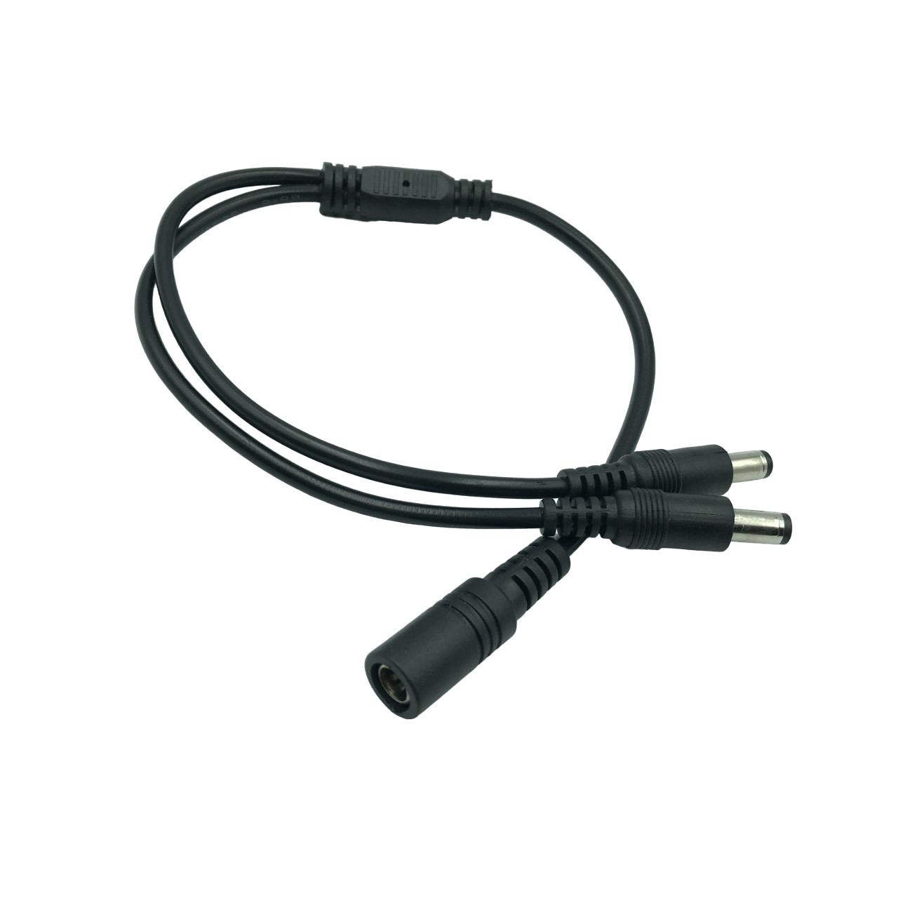 1 Female to 2 Male DC Power Splitter Cable - 5.5x2.1mm Barrel Connector for CCTV Cameras, LED Strips & Electronics - Dual Power Adapter Extension Cord