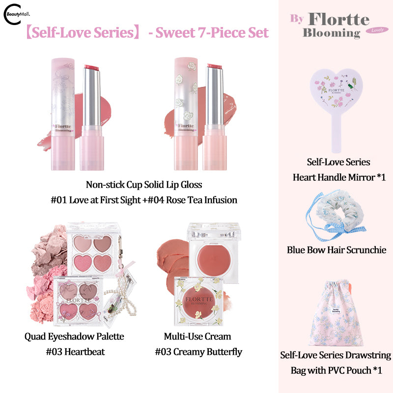 FLORTTE Narcissism Series 7-Piece Multi-Use Makeup Gift Box Set - Perfect for Birthday Gifts, Valentine's Day & Everyday Makeup Essentials