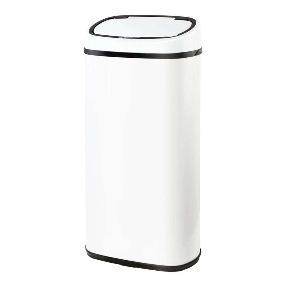 Devanti 68L Sensor Trash Can - Automatic Motion Sensor Touchless Kitchen Garbage Bin, White - Perfect for Home, Office, or Restaurant Use