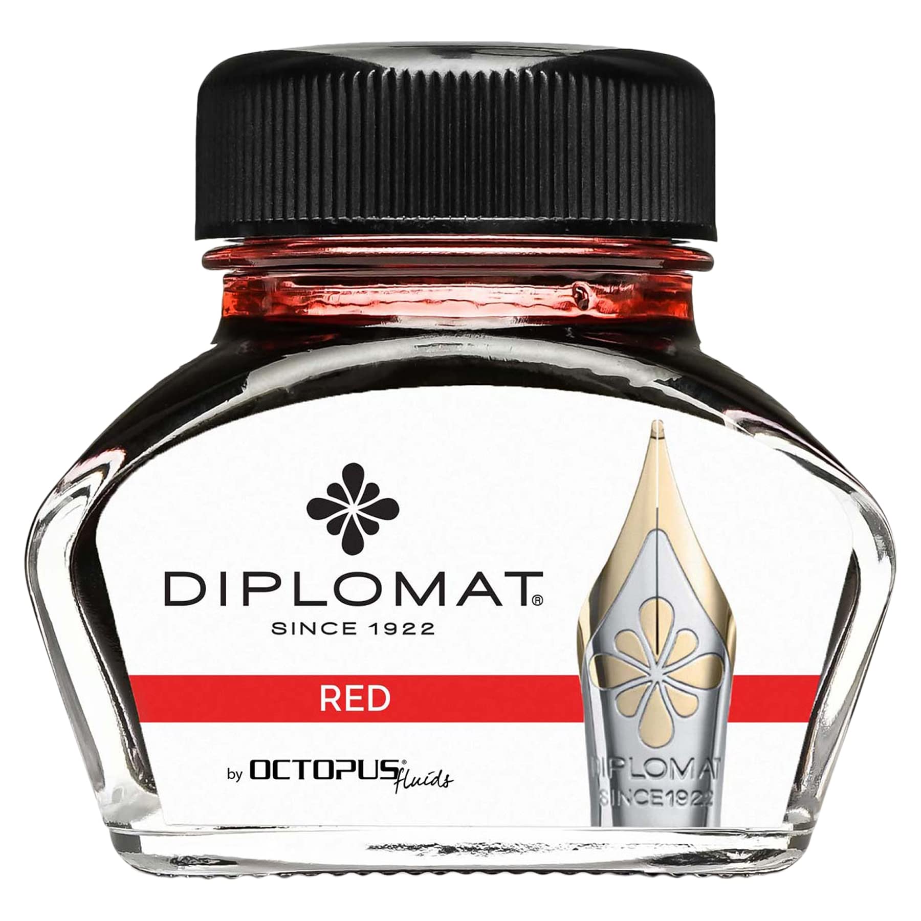 Diplomat Red Fountain Pen Ink Bottle 30ml - Premium Writing Ink for Calligraphy, Journaling & Letter Writing