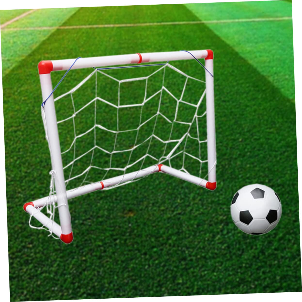 Alasum Mini Soccer Ball - Indoor & Outdoor Football Toy for Kids, Small White Soccer Goal Set with Mini Ball - Perfect for Playtime, Training, and Desktop Fun