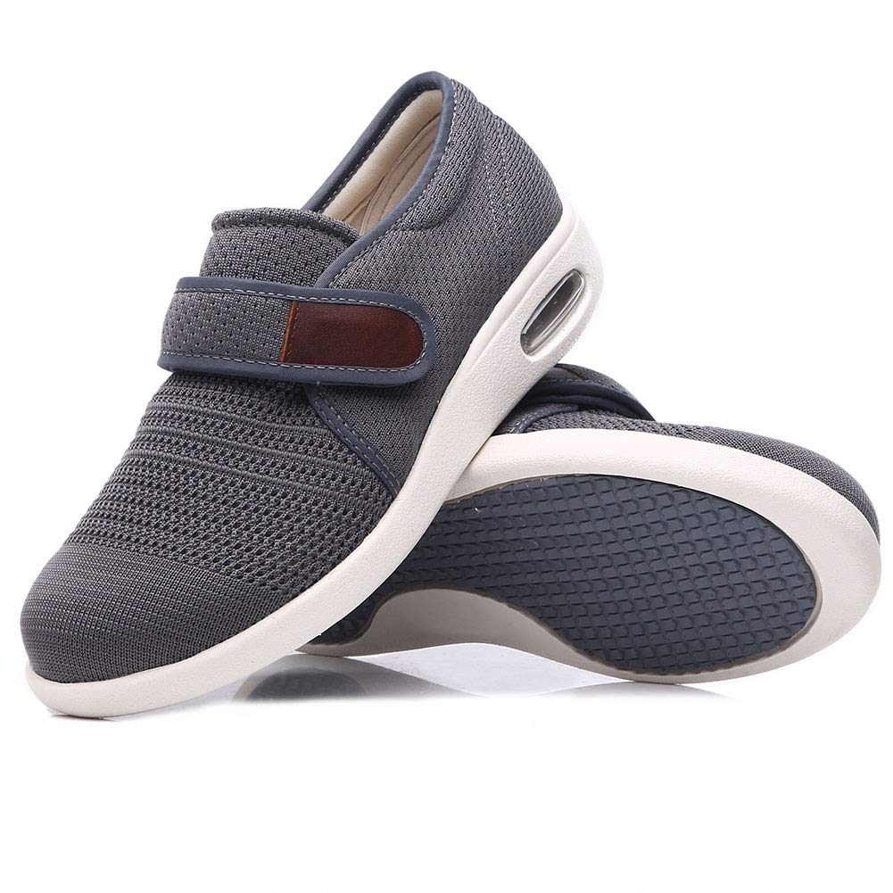 W&LESVAGO Men's Diabetic Shoes with Adjustable Closures - Lightweight Non-Slip Wide Width Walking Shoes for Elderly, Edema, Plantar Fasciitis & Arthritis - Comfortable Footwear for Swollen Feet - Ideal for Daily Walking, Nursing & Pain Relief