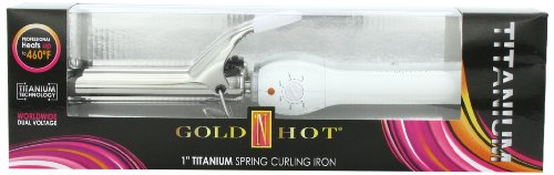 Gold 'N Hot Professional Titanium Spring Curling Iron 1 Inch - Salon Quality Hair Curler for Long Lasting Waves & Curls - Perfect for Home Styling, Weddings & Special Occasions
