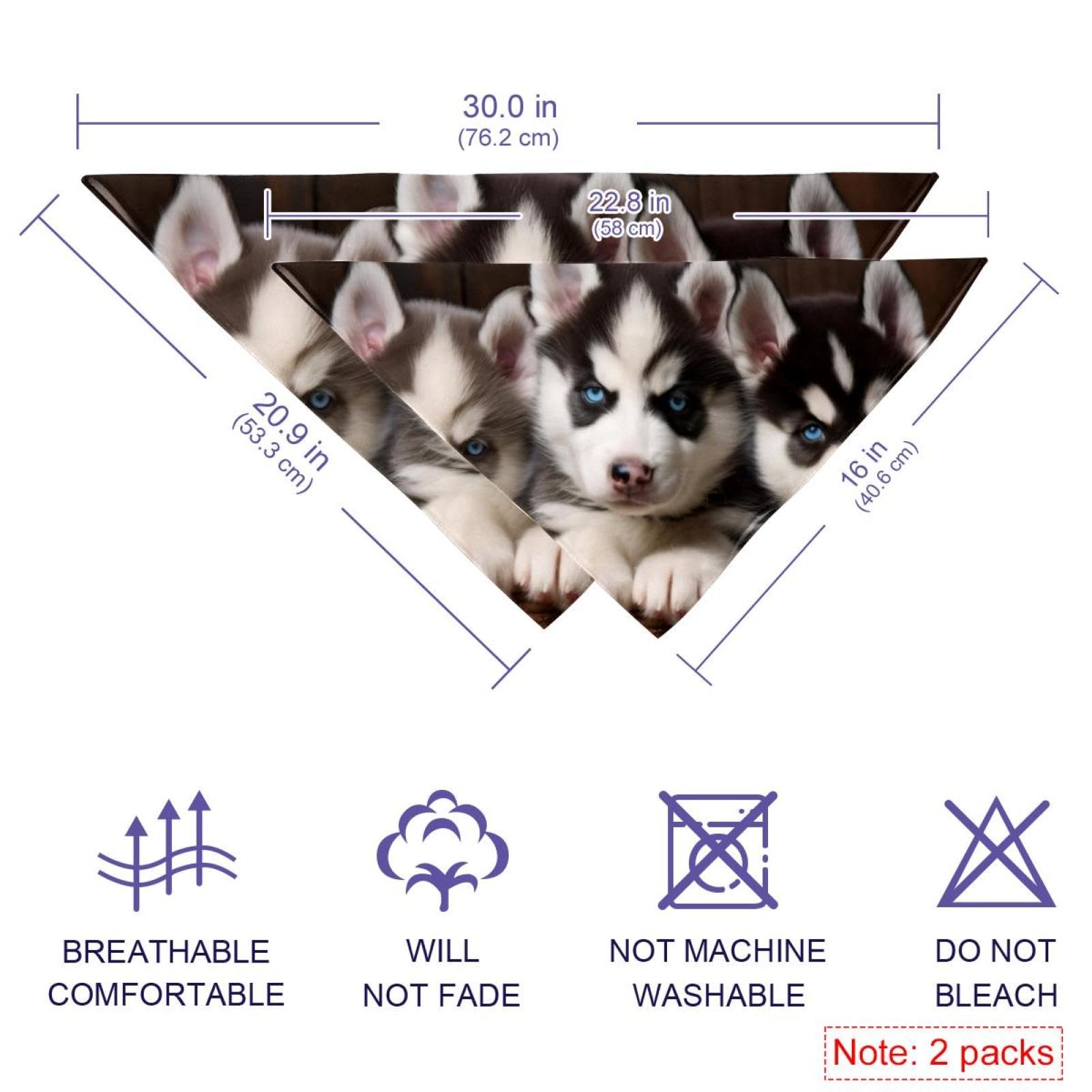 Cute Dog Bandanas for Small Medium Large Pets - 2-Piece Set with Animal Patterns | Dog Scarf & Cat Accessories for Daily Walks, Pet Parties & Photo Shoots