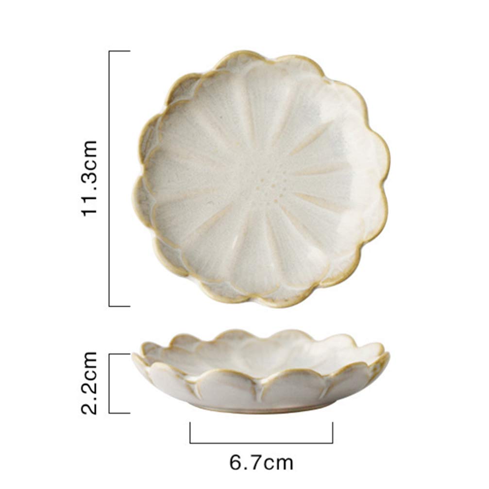 Amosfun 3Pcs Ceramic Dipping Bowls - Flower Shaped Sauce Dishes for Seasoning, Condiments & Snacks - Perfect for Home, Restaurant & Party Serving