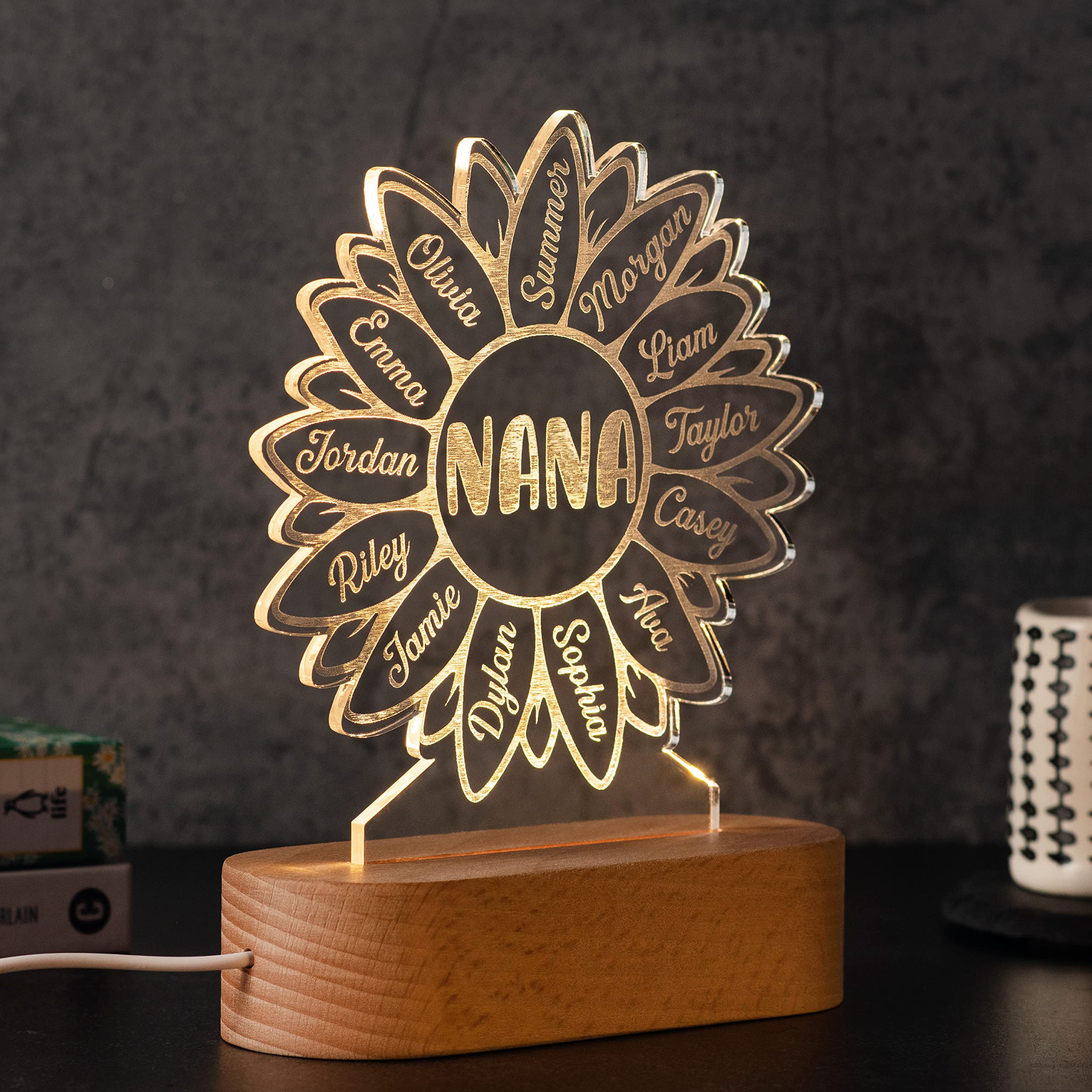 Sunflower Gifts for Grandma - Personalized Mother's Day & Birthday Presents for Mimi, Nana & Mom - 50th, 60th, 70th, 80th Birthday Gift Ideas - Perfect for Home Decor, Special Occasions & Heartwarming Surprises