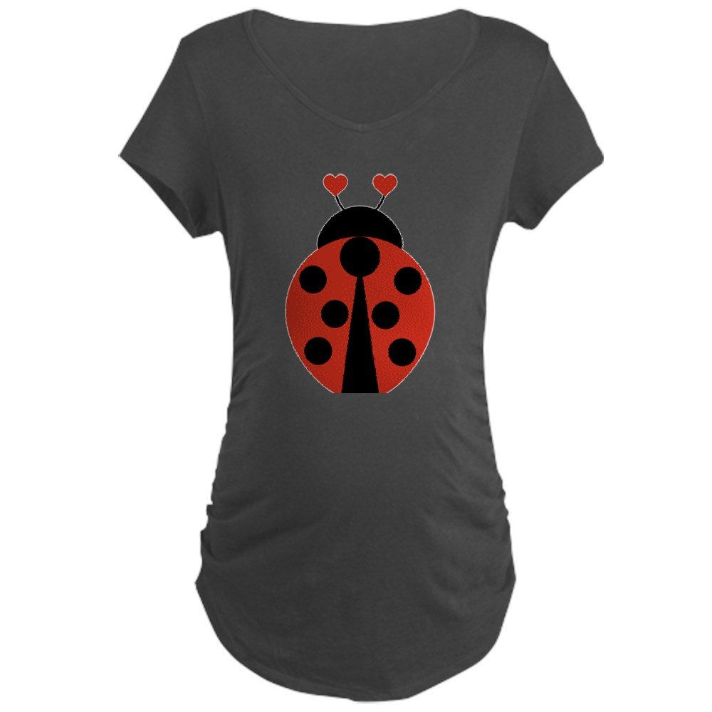 Lady Bug Maternity Dark T-Shirt - Comfortable Pregnancy Tee for Expecting Moms | Perfect for Casual Wear, Baby Showers & Maternity Photos