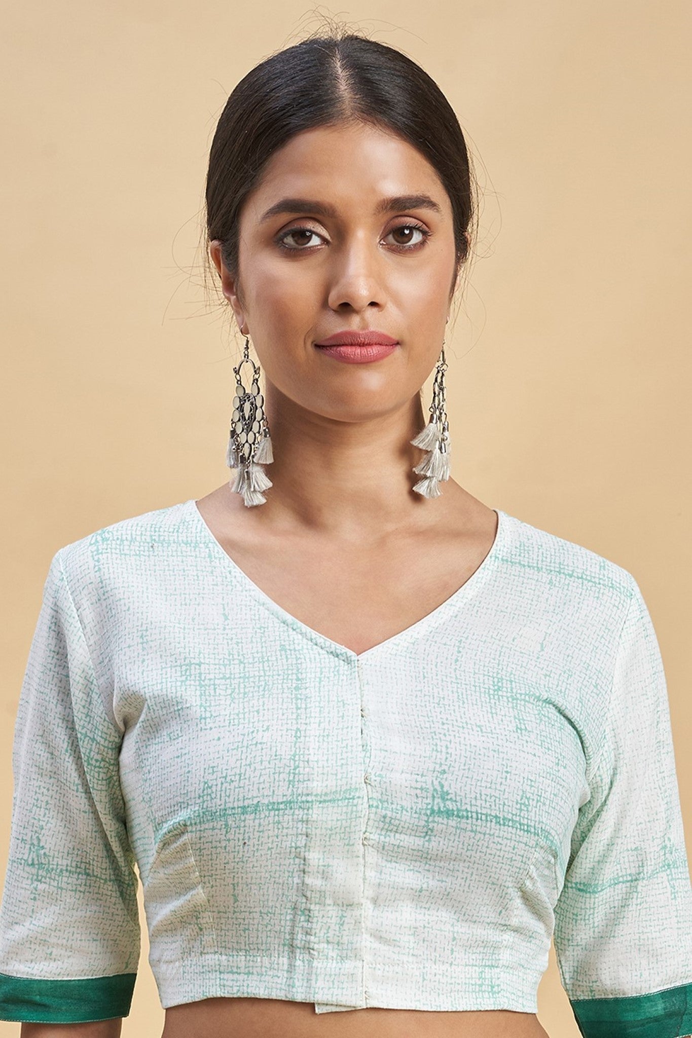 Handmade Green Crab Block Printed Cotton Saree - Traditional Indian Women's Dress for Festivals & Special Occasions