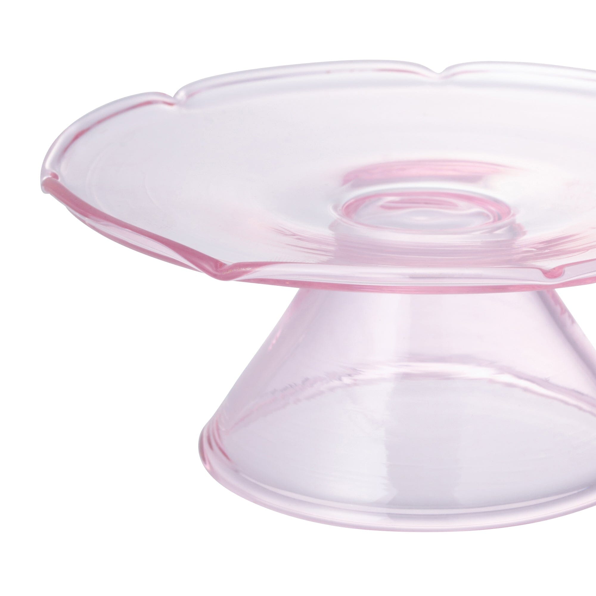 Pink Glass Cake Stand for Wedding, Birthday, and Party Dessert Display - Elegant Floral Design for Cakes, Cupcakes, and Treats