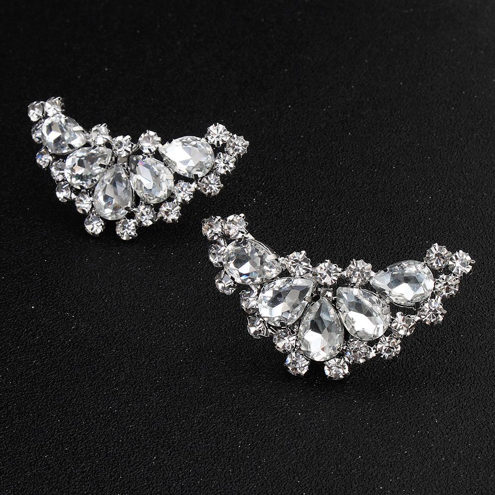 1 Pair Elegant Rhinestone Shoe Buckles for Wedding Shoes - Bride's Crystal Shoe Clips for Prom, Evening Gowns & Special Occasions