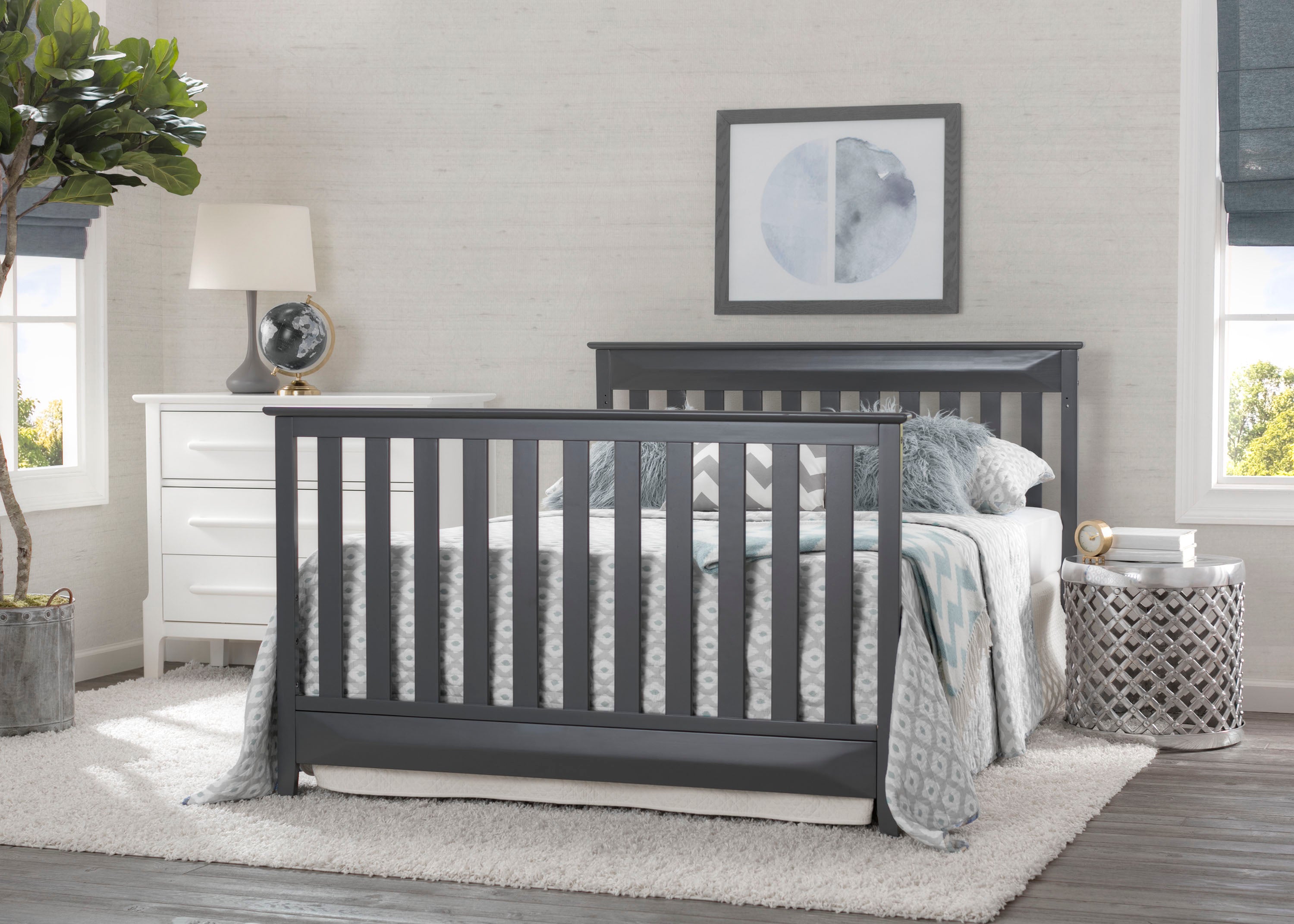 4-in-1 Convertible Baby Crib with Toddler Bed - Cameron Safe Nursery Crib for Newborn to Kids - Perfect for Nursery, Bedroom & Daycare Use
