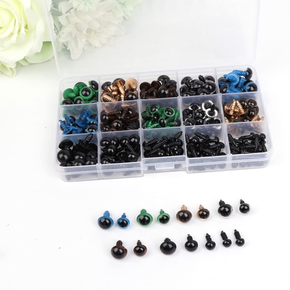 264pcs Black Plastic Safety Eyes for Doll Making - Animal & Stuffed Toy Craft Supplies - Perfect for DIY Amigurumi, Plush Toys, and Handmade Dolls