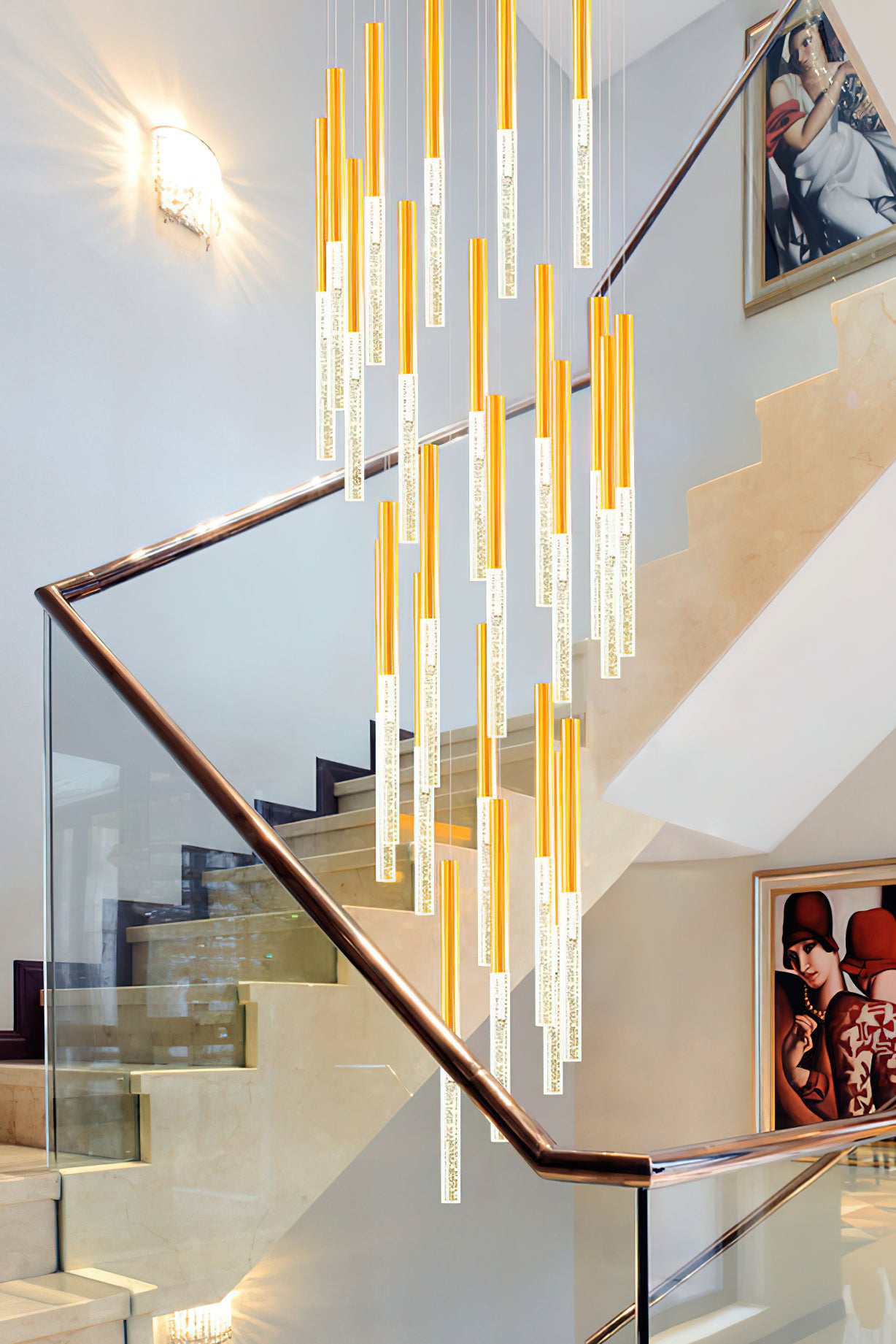 Modern Bubble Glass Pendant Light - Elegant Hanging Chandelier for Dining Room, Kitchen Island & Bedroom Decor - Dimmable LED Lighting Fixture