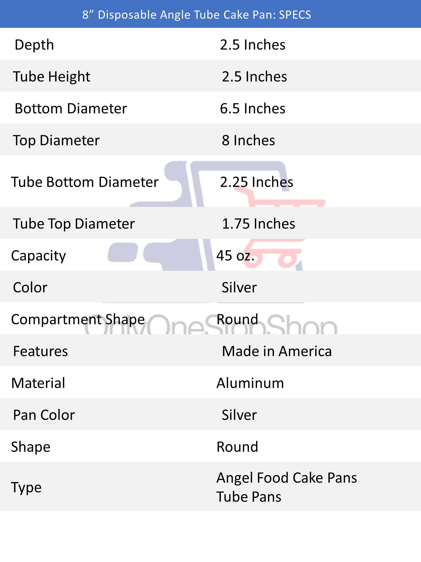 Disposable 8-Inch Aluminum Foil Angel Tube Pans - Pack of 50 | Perfect for Baking, Catering, and Party Desserts