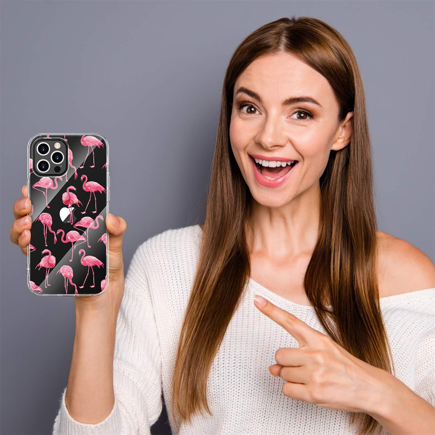 Floral Pattern Clear Case for iPhone 12 Mini 5.4