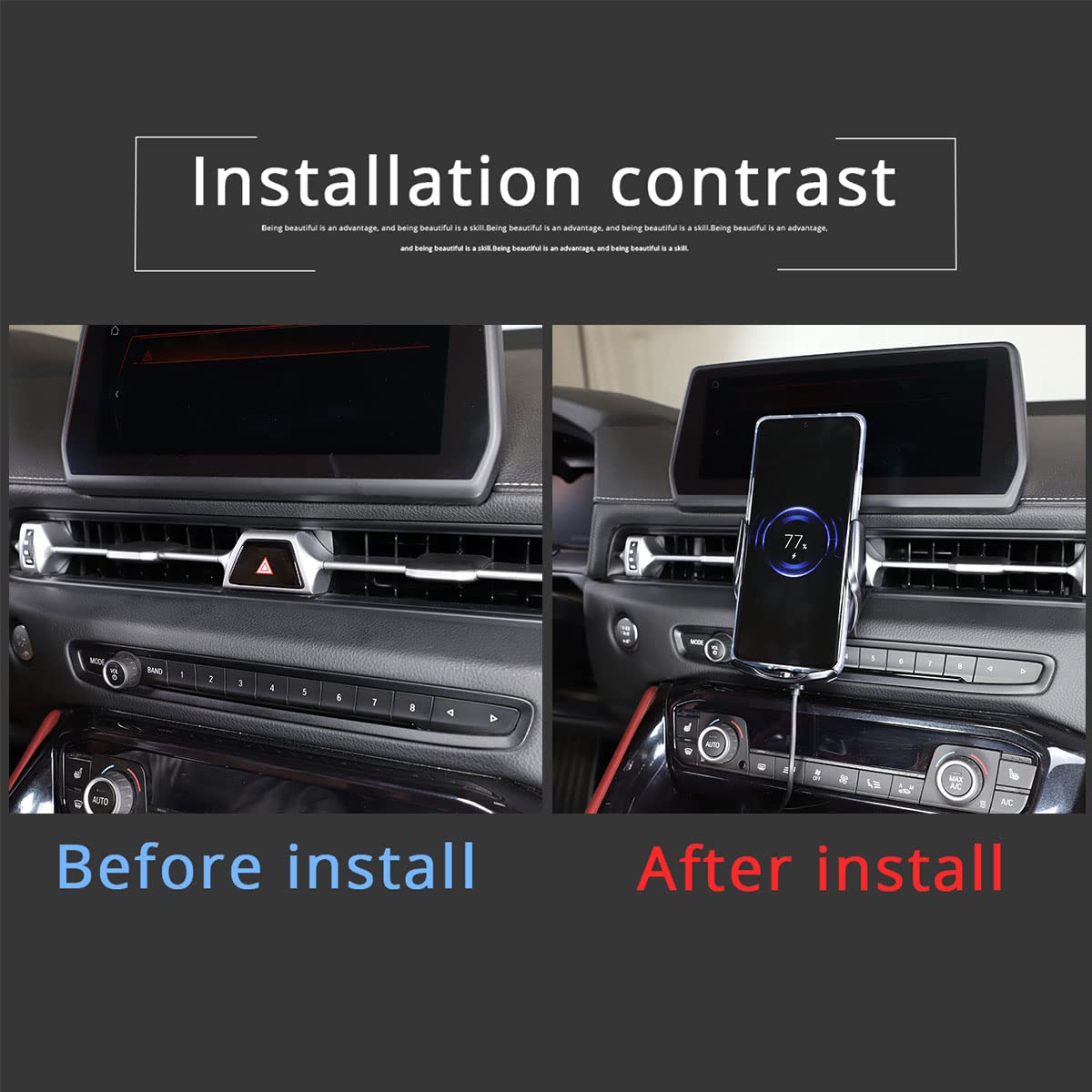 Wireless Car Phone Mount & Charger for Toyota Supra GR A90 A91 MK5 (2019-2024) - Black Center Console Air Vent Phone Holder - Perfect for Hands-Free Driving & GPS Navigation