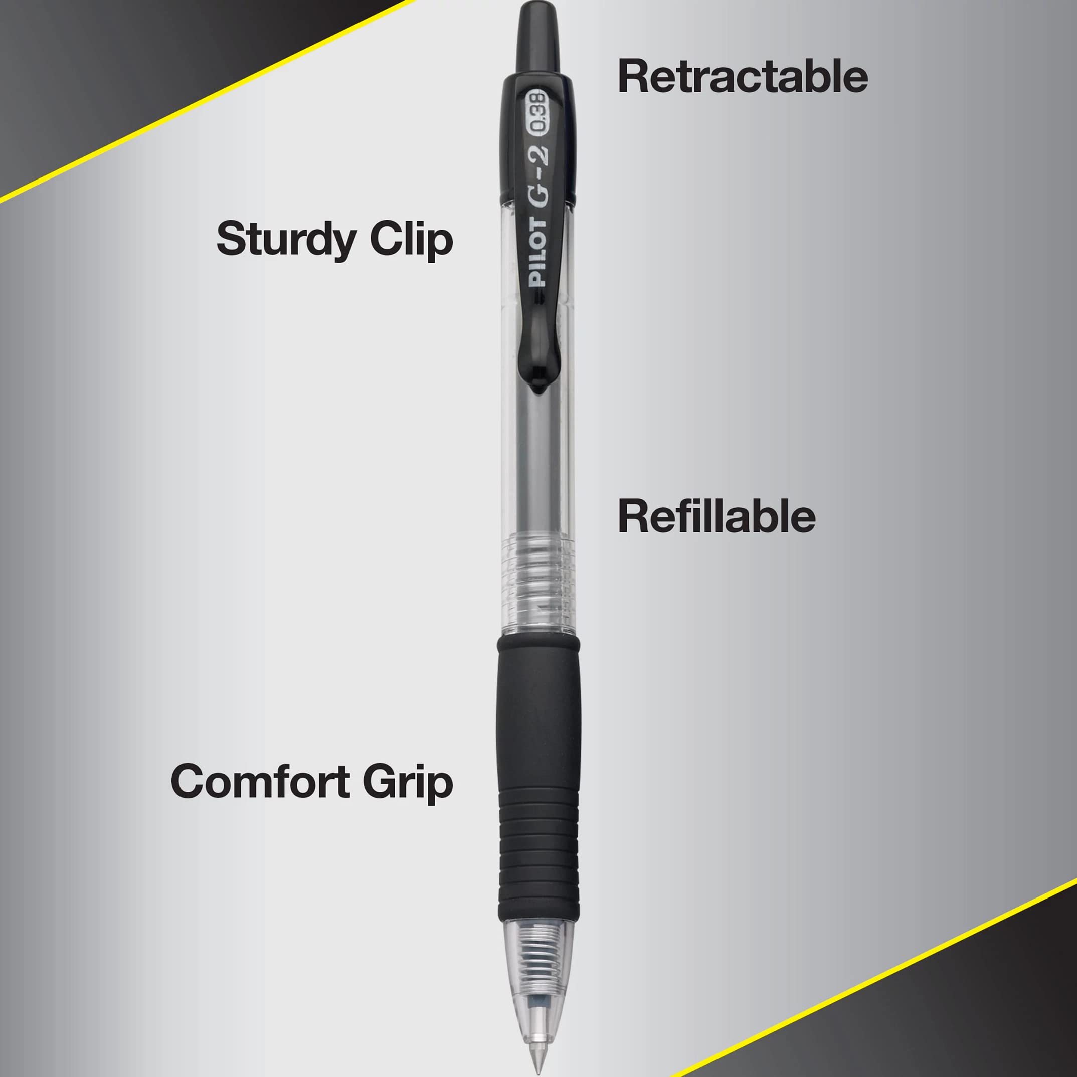 Premium PILOT G2 Retractable Gel Pens - Ultra Fine 0.5mm Point, Smooth Red Ink, 12-Pack (31279) - Ideal for Office Work, School Notes, Journaling & Gift Giving