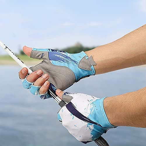UPF50+ Fingerless Fishing Gloves for Men & Women - Sun Protection, Breathable & Grip Enhanced - Ideal for Fishing, Kayaking, Boating & Outdoor Sports