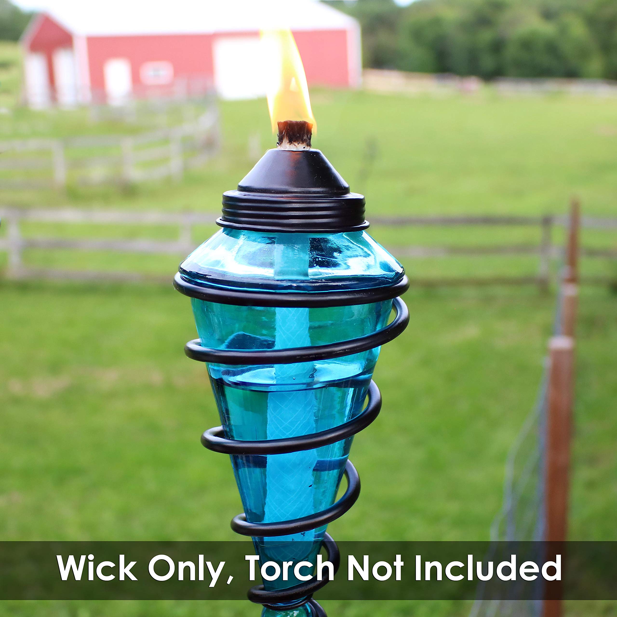 Sunnydaze 12-Pack Fiberglass Replacement Wicks for Tiki Torches & Outdoor Lamps - Long-Lasting Burn, Weather-Resistant - Perfect for Patio, Garden, Backyard, Poolside & Camping Decor