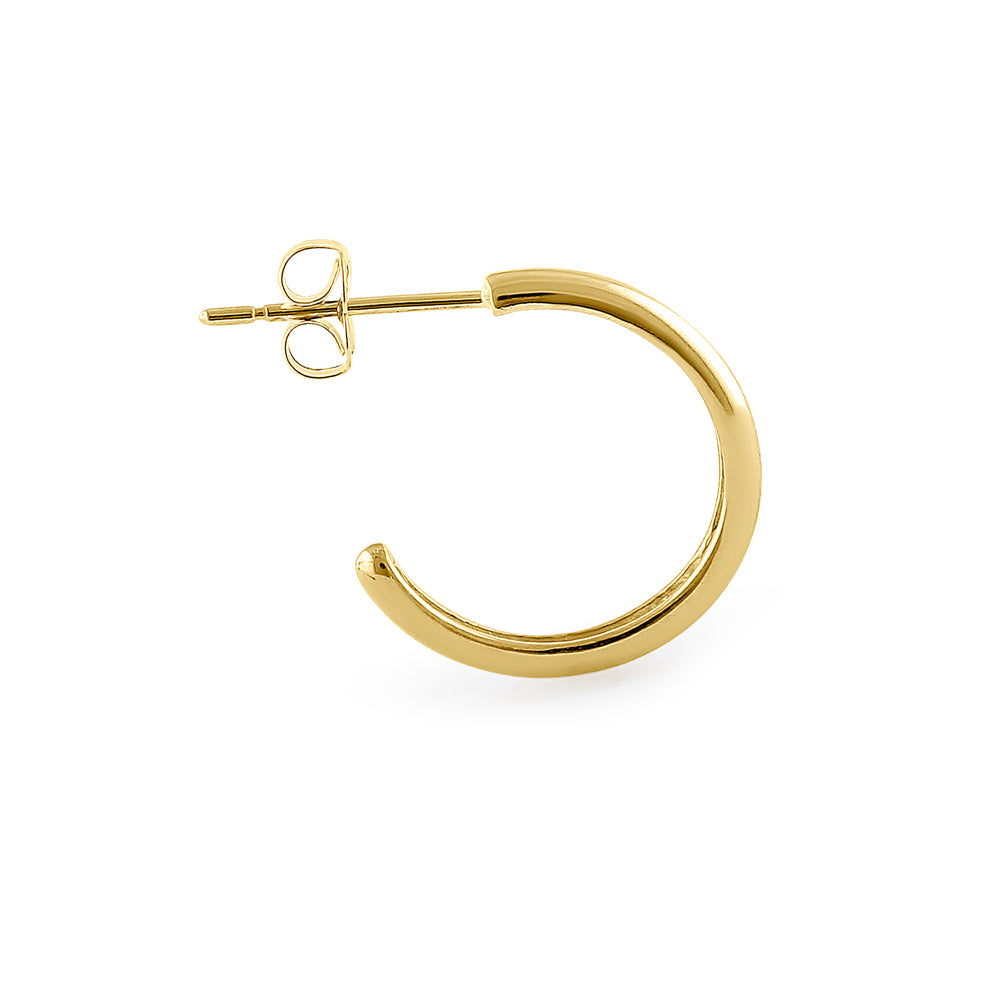 14K Solid Yellow Gold Half Loop Hoop Earrings for Women - Elegant Everyday & Party Jewelry Gift