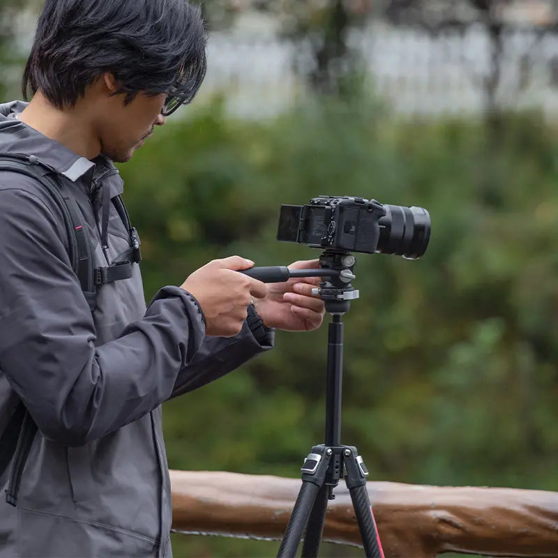 Ulanzi TT09 Carbon Fiber Travel Tripod for Video & Photography - Lightweight & Portable for Vloggers, YouTubers & Outdoor Adventures