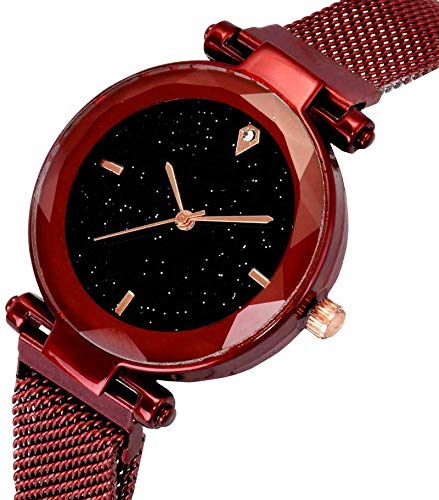 Acnos® Premium 4-Point Blue & Red Magnetic Analog Metal Strap Watches for Women & Girls - Pack of 2 (P-170-210) | Trendy Fashion Accessory for Casual Wear, Office & Special Occasions