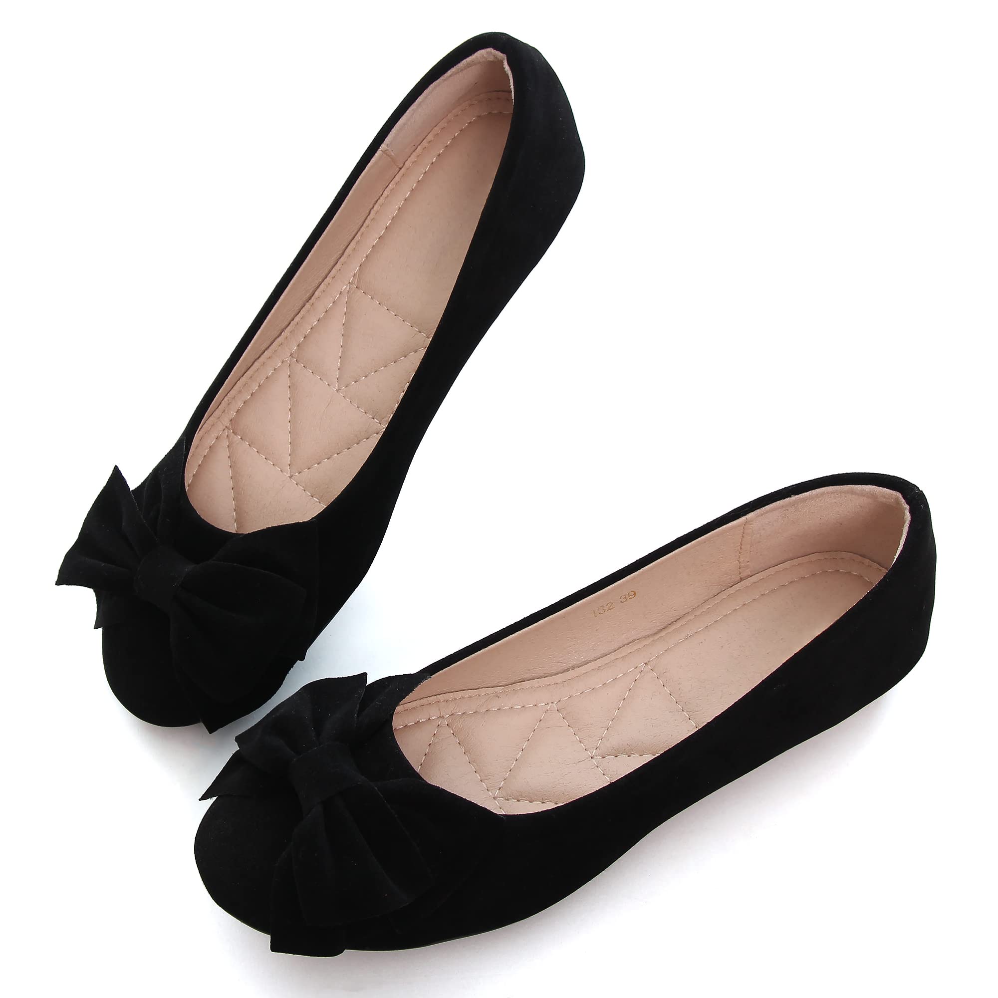 VFDB Women's Ballet Flats - Cute Bow-Knot Slip-On Shoes for Women, Round Toe Comfortable Flat Shoes for Daily Wear | Perfect for Office, Casual Outfits & Travel