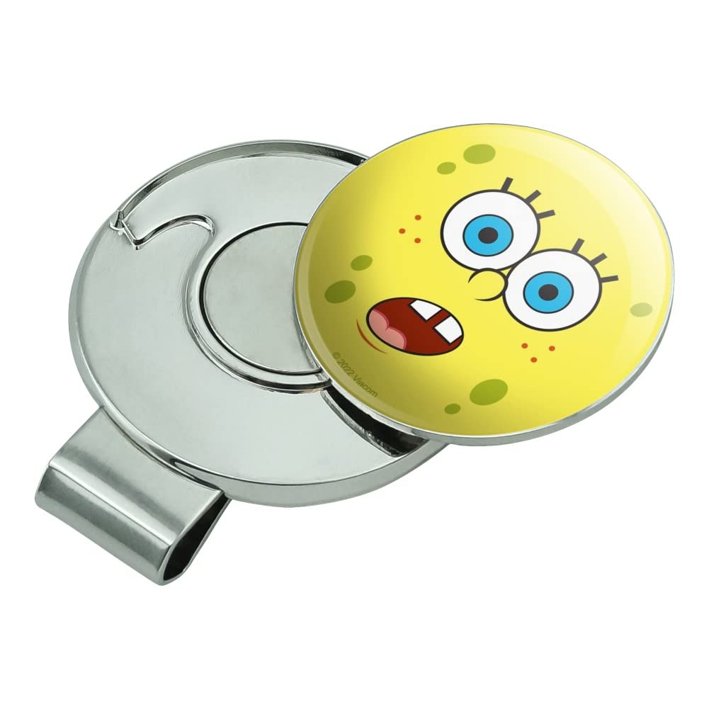 Spongebob Surprise Face Golf Hat Clip with Magnetic Ball Marker - Fun Cartoon Golf Accessories for Men & Women - Perfect for Golf Tournaments, Driving Range & Casual Play
