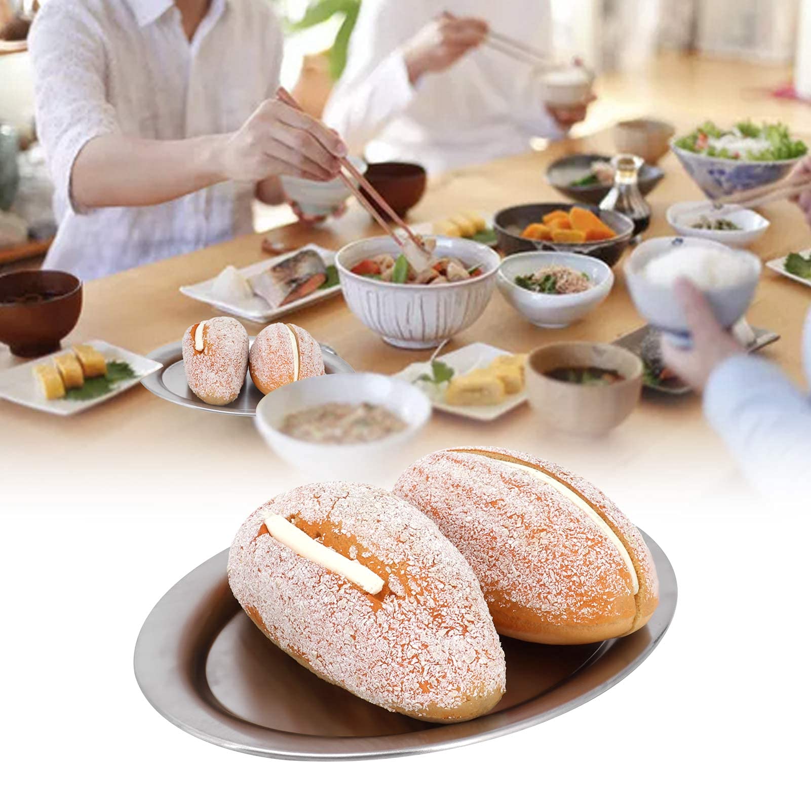 Premium Stainless Steel Small Oval Plate - Multi-Function Kitchen Serving Dish for Snacks, Bones, Appetizers | Perfect for Restaurants, Picnics & Home Dining