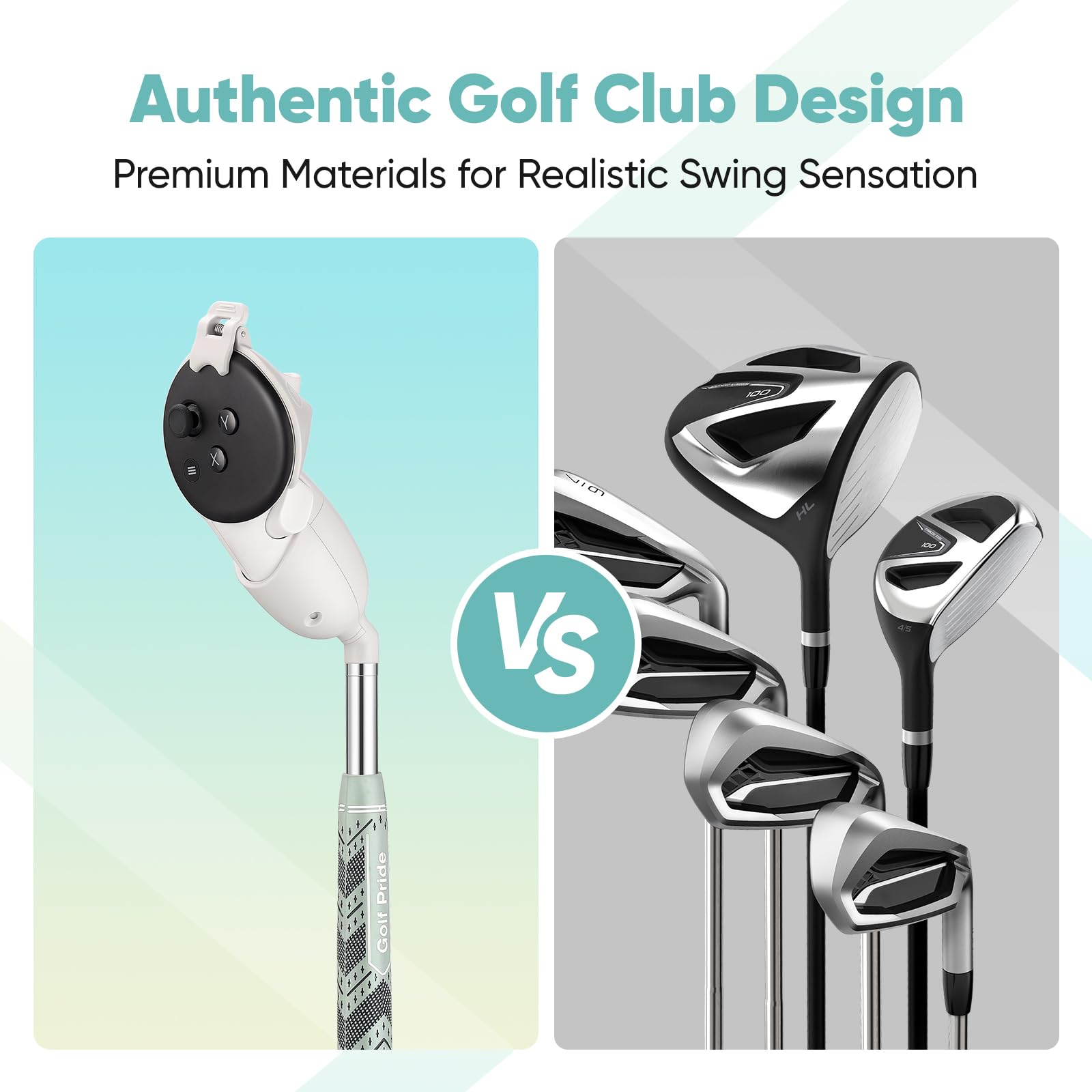 Meta Oculus Quest 3 VR Golf Club Attachment - Right Controller Accessory for Golf+ | Immersive Golf Simulation Game Accessory for Home Entertainment & Sports Training