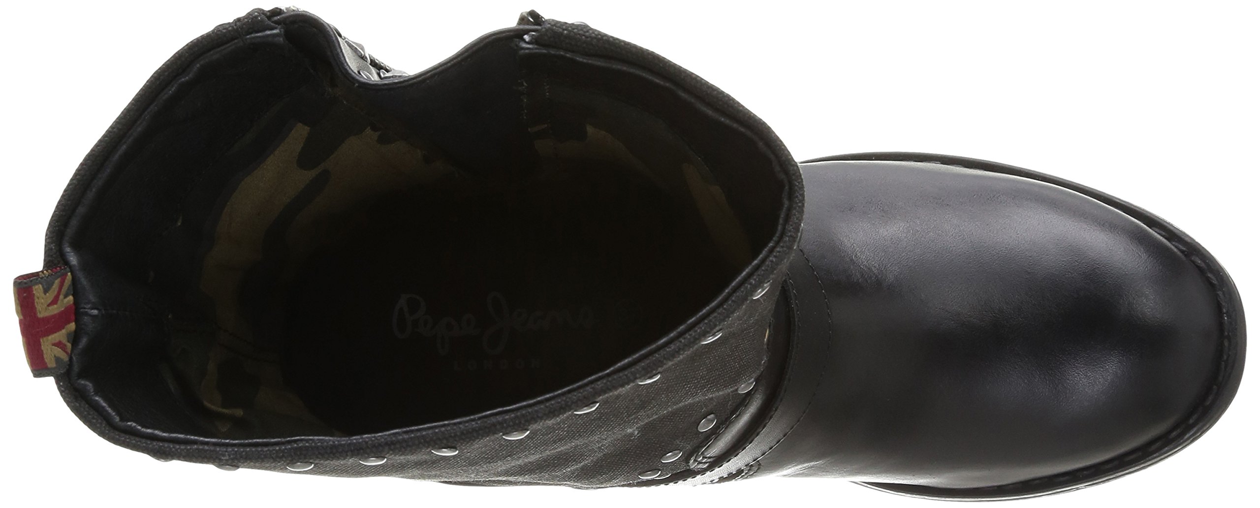 Pepe Jeans Women's Genuine Leather Biker Boots - Stylish Ankle Booties for Motorcycle Riding, Night Out & Fall Fashion