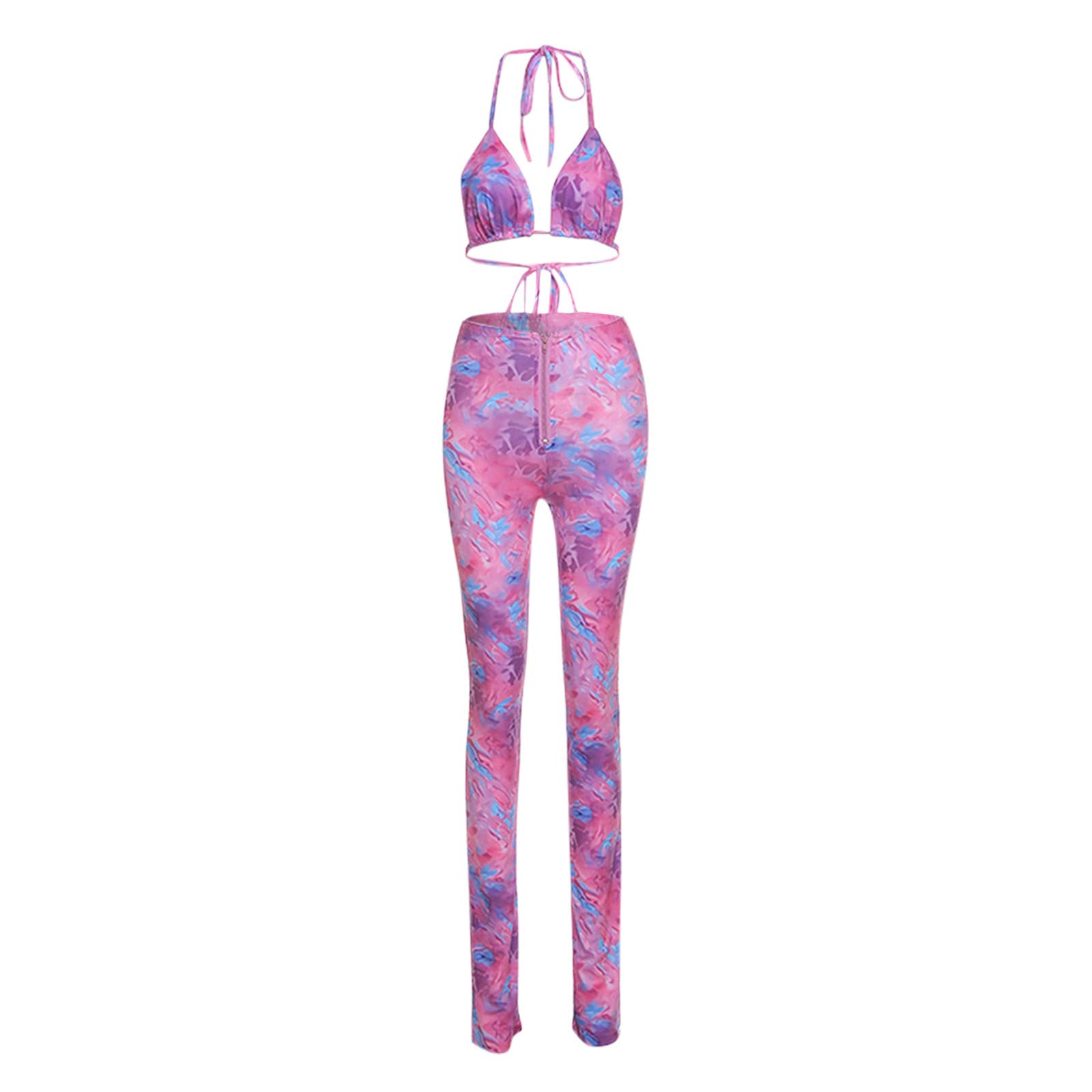 Women's Sexy Printed Yoga Pants Set - High Waisted Stretchy Workout Leggings for Yoga, Gym & Lounge Wear - Trendy Casual Fitness Outfit