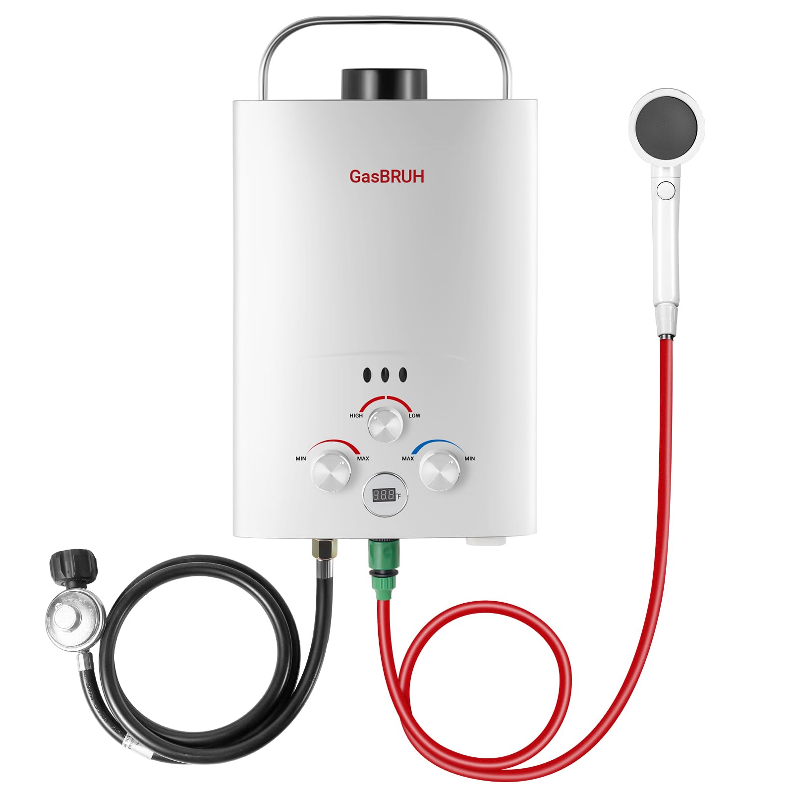 Portable 6L Propane Tankless Water Heater - 1.58 GPM Outdoor Camping Heater with Overheating Protection for RV, Indoor & Outdoor Use - Perfect for Camping, Hiking, and Off-Grid Living