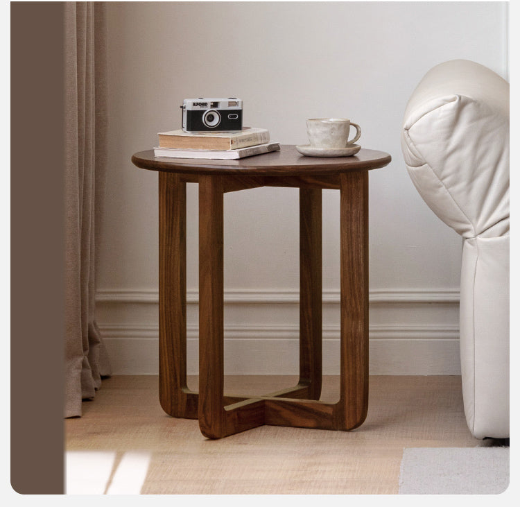 Solid Black Walnut Wood Coffee Table with Rock Surface - Rustic Modern Living Room Furniture for Home Decor