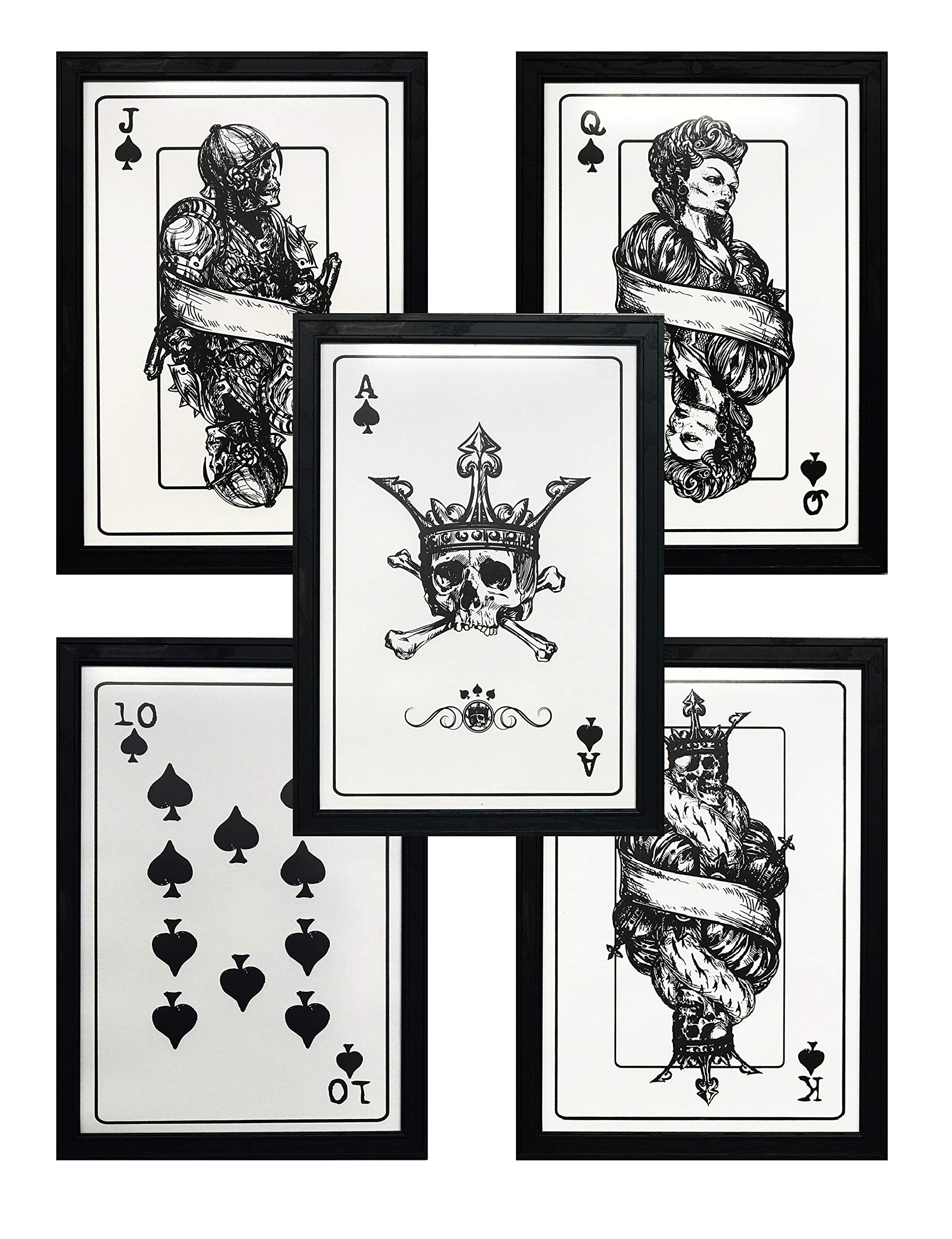 Poker Card Poster Art Prints - Unique Gifts for Poker Lovers - Royal Flush Wall Decor - Premium Playing Cards Artwork - Perfect for Game Rooms, Man Caves & Poker Party Decorations