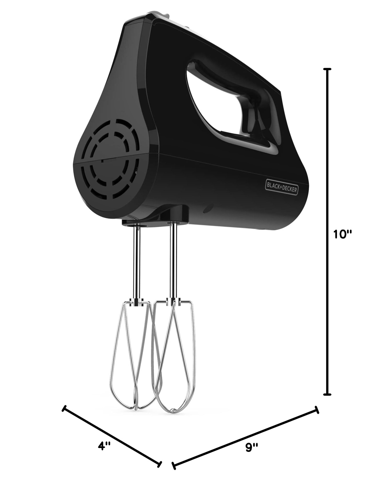 BLACK+DECKER 5-Speed Hand Mixer with Turbo Boost - 5 Attachments & Storage Case - Easy Eject Feature - Perfect for Baking Cakes, Cookies & Whipping Cream (Black)