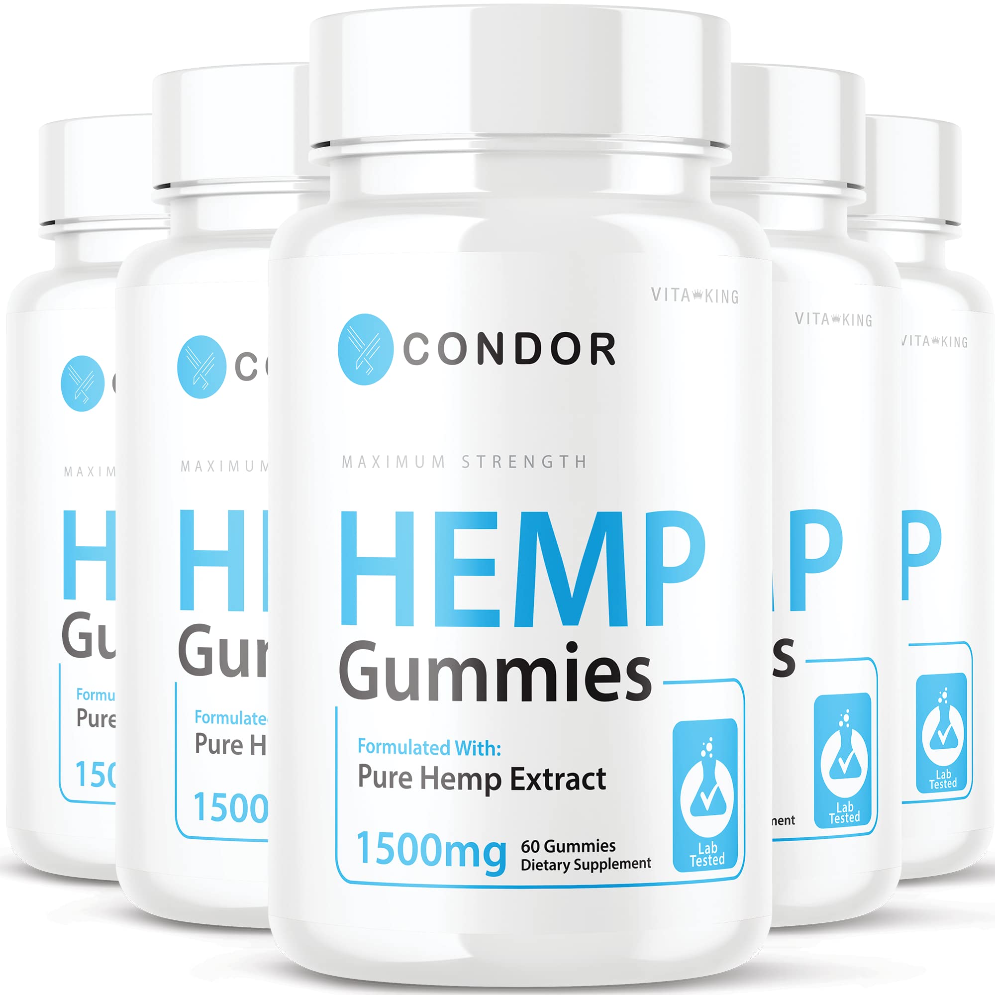 (5 Pack) Condor CBD Gummies with CBC - 300mg Total, Natural Stress Relief & Relaxation - Perfect for Anxiety Relief, Sleep Support & Daily Wellness