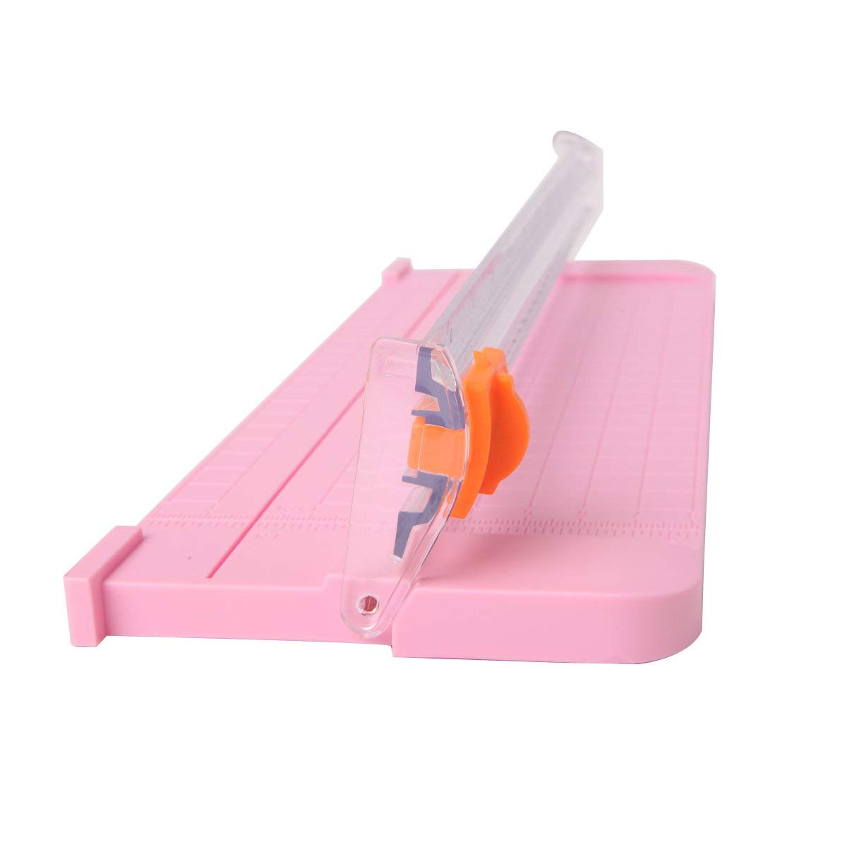 BE-TOOL Portable A5 Paper Trimmer - Precision Photo Cutter with Safety Finger Guard & Slide Ruler for Scrapbooking, Photos, Labels (Pink) - Ideal for Crafting, Office Use & DIY Projects