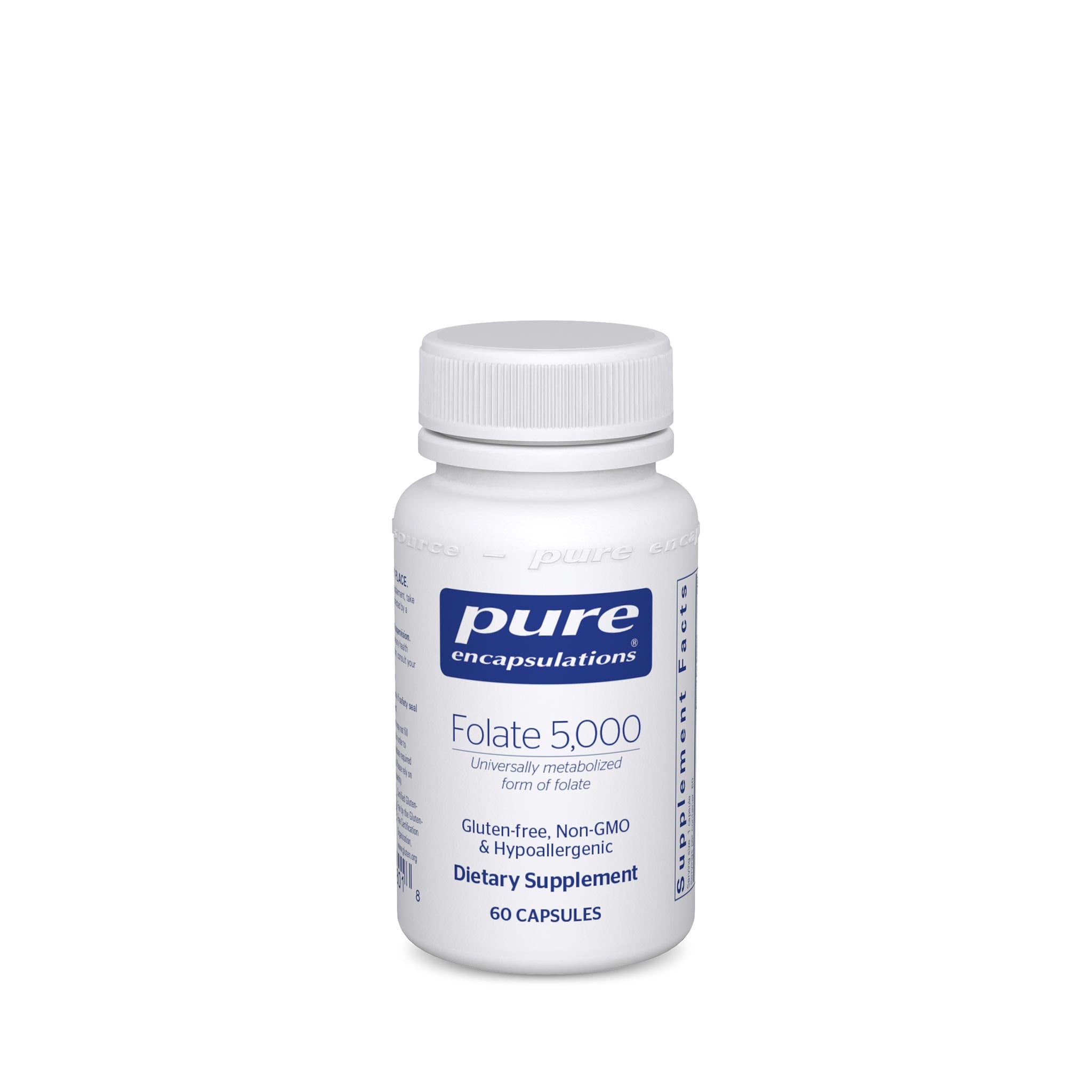 Pure Encapsulations Folate 5000mcg - High Potency Vitamin B9 Supplement for Cellular Health & Pregnancy Support - Supports Heart Health & Red Blood Cell Formation