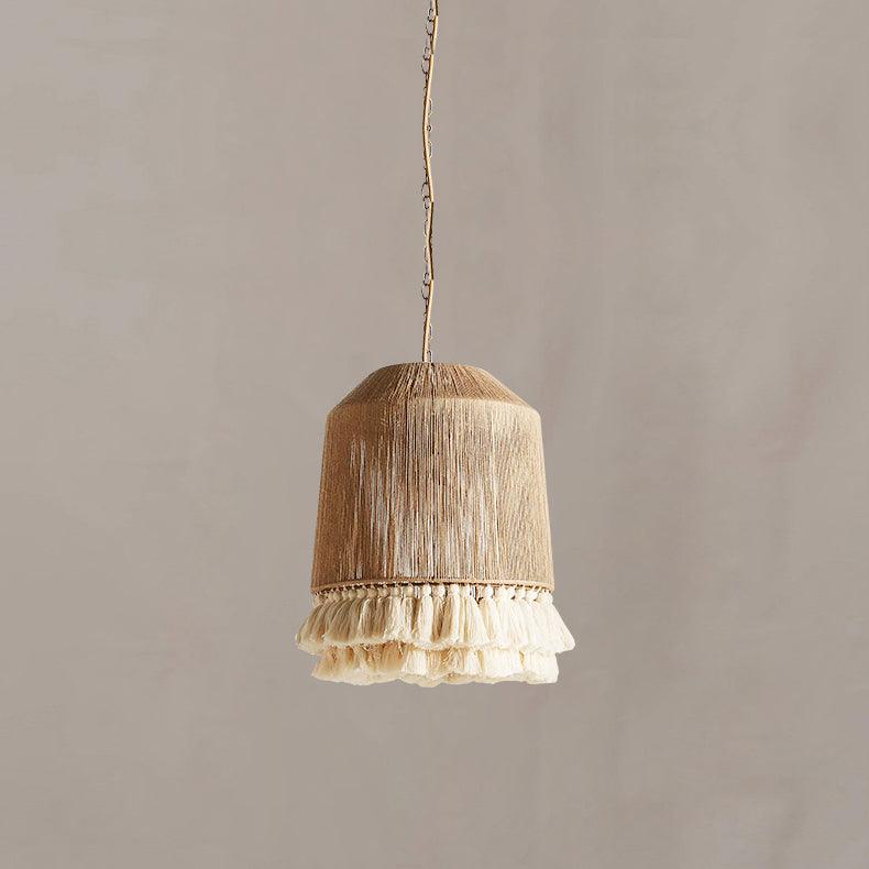 Boho Rara Pendant Lamp - Handmade Rattan Hanging Light Fixture for Living Room, Bedroom, Dining Room & Patio Decor